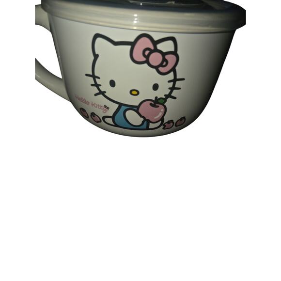 Sanrio Hello Kitty Soup Cereal bowl Mug Pressure Release Lid 24 Oz - Picture 4 of 4